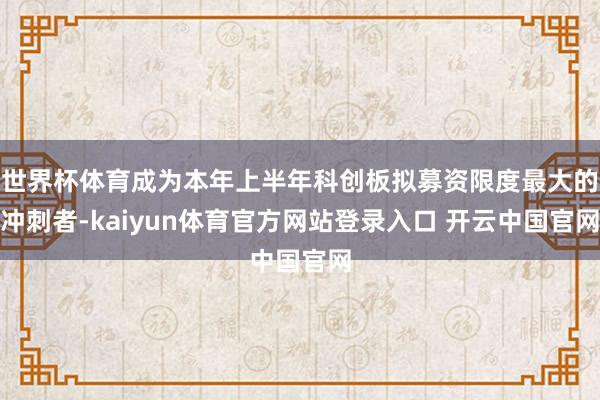 世界杯体育成为本年上半年科创板拟募资限度最大的冲刺者-kaiyun体育官方网站登录入口 开云中国官网