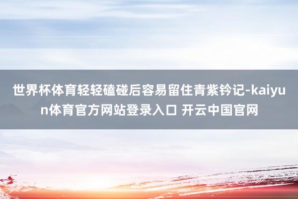 世界杯体育轻轻磕碰后容易留住青紫钤记-kaiyun体育官方网站登录入口 开云中国官网