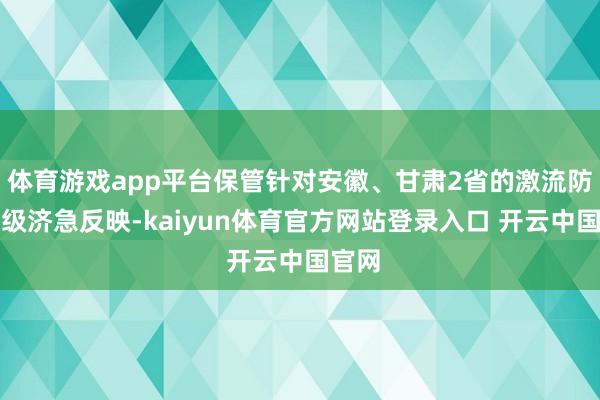 体育游戏app平台保管针对安徽、甘肃2省的激流防护Ⅳ级济急反映-kaiyun体育官方网站登录入口 开云中国官网
