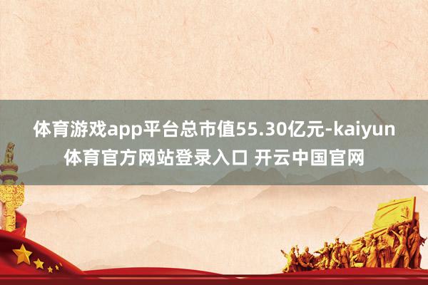 体育游戏app平台总市值55.30亿元-kaiyun体育官方网站登录入口 开云中国官网